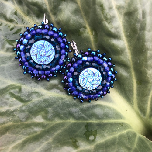 Náušnice ornament modrý no. 193 — foto 5