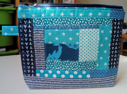 Taštička patchwork v modré — foto 6