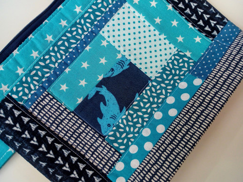 Taštička patchwork v modré — foto 5