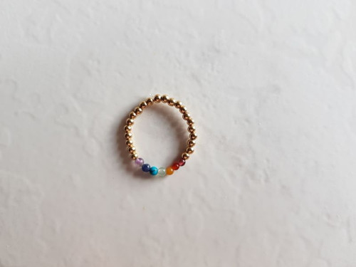 Prstýnek z minerálů - hematit + čakra 2 mm — foto 2