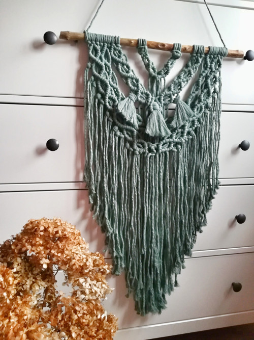 Macrame dekorace v barvě vavřínu — foto 2