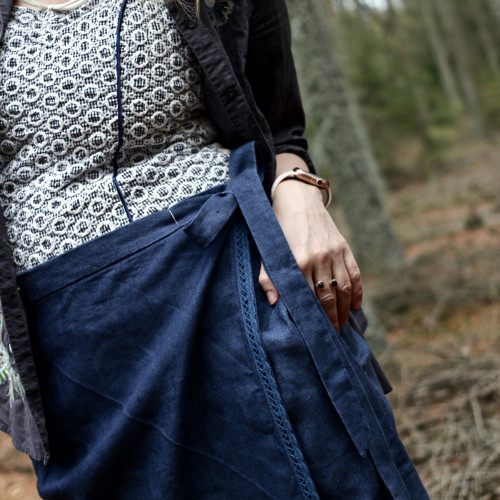 Modře v modřínech....zavinovací sukně vel. L — foto 6
