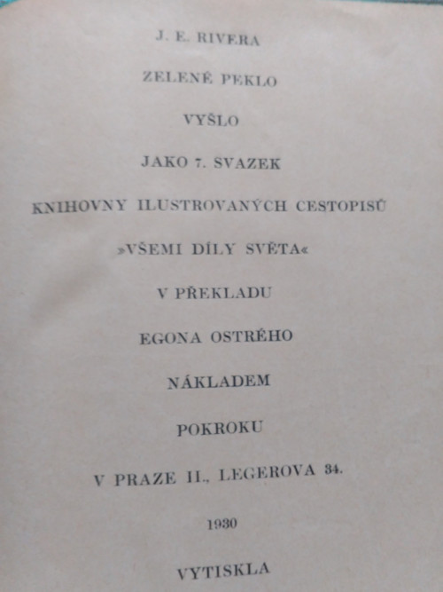 Kniha, Zelené peklo - José Eustasio Rivera — foto 3