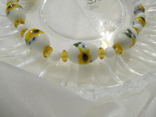 Náhrdelník "Porcelán a slunečnice" — foto 5