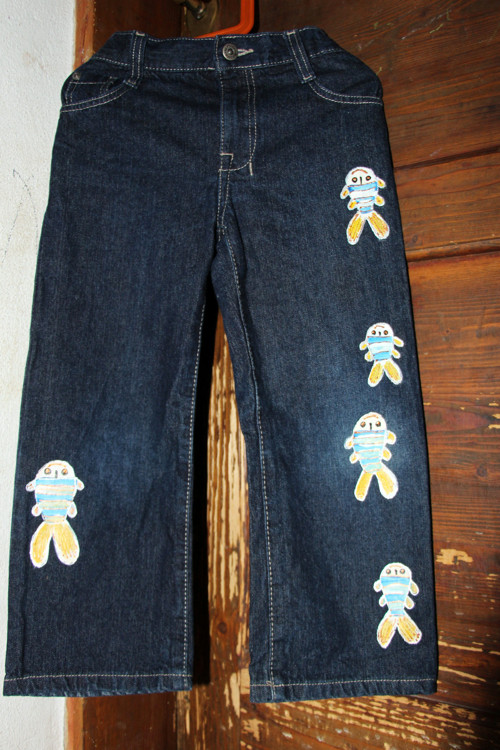 Jeans recy malované,vel. 116 — foto 4