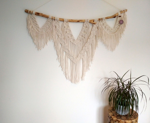 Macramé závěs krémový — foto 3