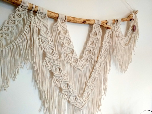 Macramé závěs krémový — foto 4