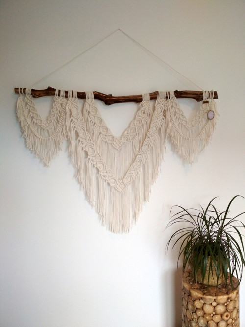 Macramé závěs krémový — foto 2