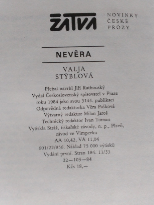 Kniha, Valja Stýblová - Nevěra — foto 3