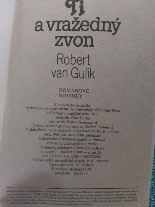 Kniha, Robert van Gulik - Soudce Ti — foto 2