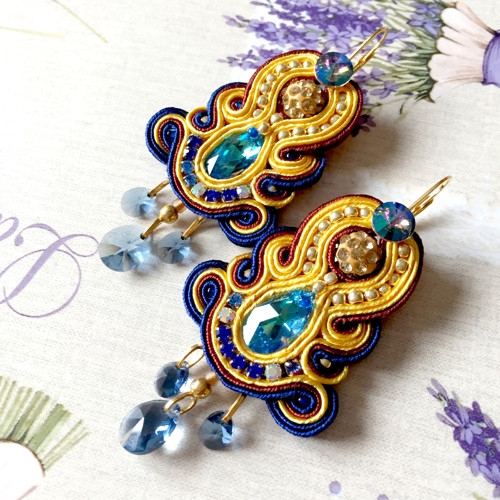 Soutache náušnice "Fantasy" — foto 3