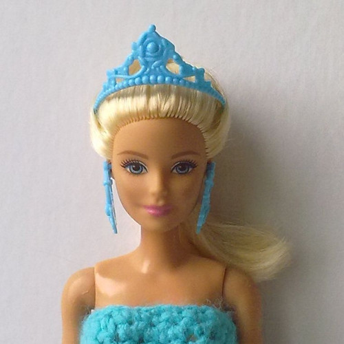 Oblečky pro Barbie - šaty + korunka, náušnice — foto 4