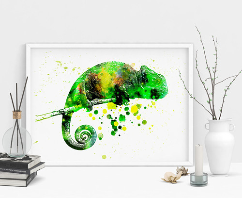 Zelený chameleon - Tisk na grafický papír — foto 6