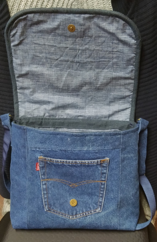 Crossbody riflová - Kabelka "A8" — foto 3