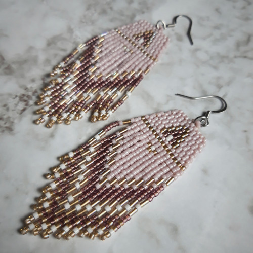 Violet & bronze - šité náušnice — foto 2