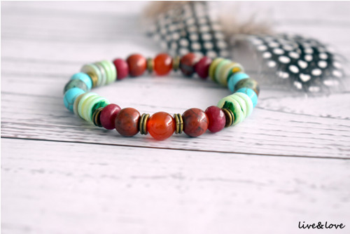 Náramek z minerálů "BOHO" — foto 2