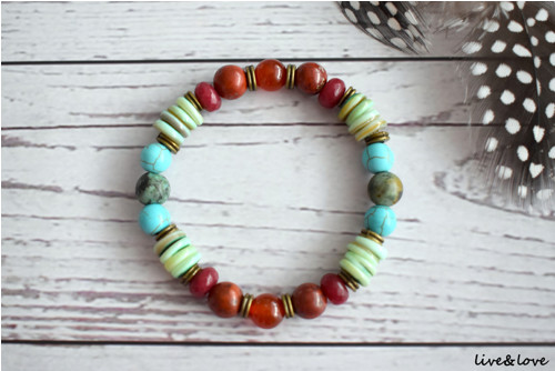 Náramek z minerálů "BOHO" — foto 3