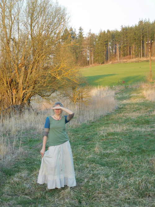 Pro studánkovou vílu :-) lněná sukně — foto 2