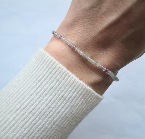 Fluorit*broušené rondelky*minimalistický náramek — foto 5