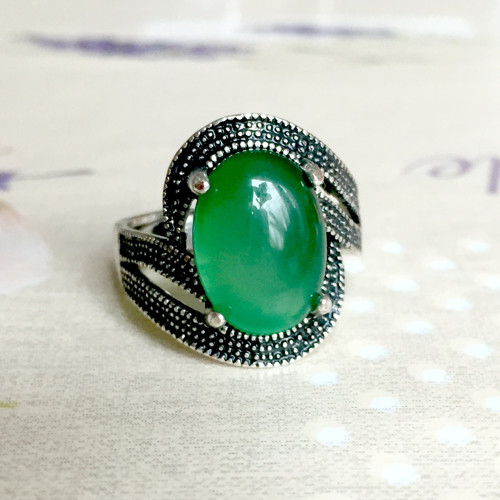 Elegantní prsten s achátem zeleným — foto 4