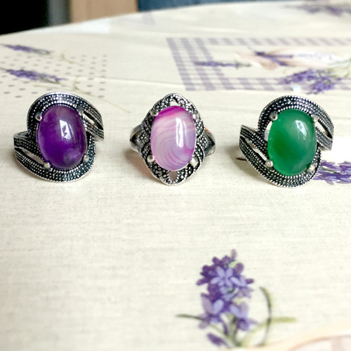 Elegantní prsten s achátem zeleným — foto 6