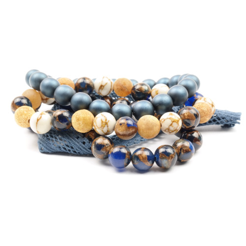 Náramek jaspis Cloisonne Blue achát — foto 2