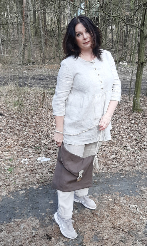 Ľanová tunika - pásik — foto 3
