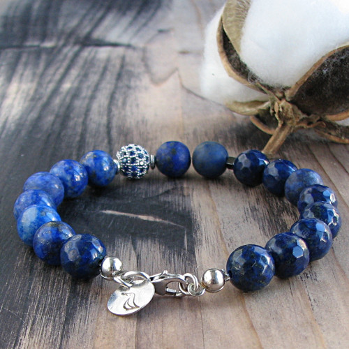 Náramek lapis lazuli, stříbro Ag925 — foto 4