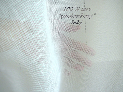 "záclonkový" 100% len bílý(off white)...metráž — foto 3