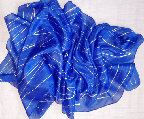 Královská modrá - šála 180 x 45 — foto 3