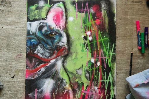 Joker .... obraz + recyklovaný rám — foto 2