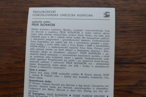 Felix Slováček...kartička Pragokoncert — foto 3