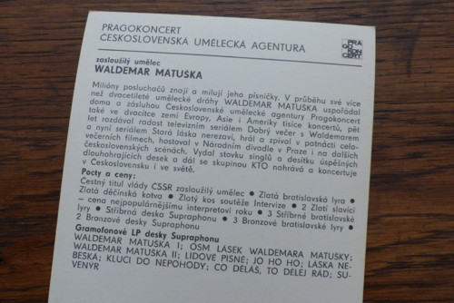 Waldemar Matuška...kartička Pragokoncert — foto 2