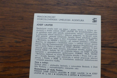 Josef Laufer...kartička Pragokoncert — foto 2