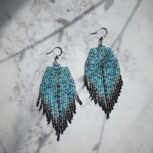 Trendy blue - šité náušnice — foto 4