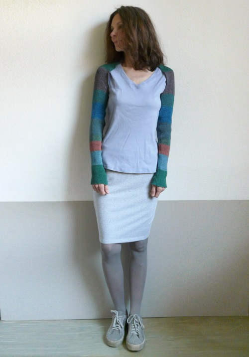 Pásikový shrug-rukávy — foto 6