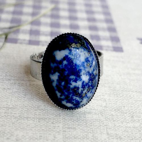 SLEVA 45% Prsten lapis lazuli platinové proved. — foto 2