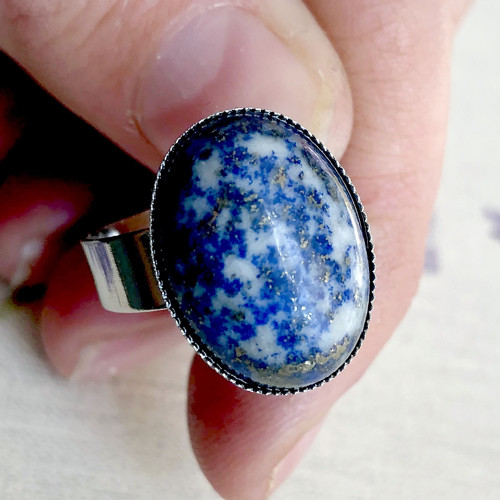 SLEVA 45% Prsten lapis lazuli platinové proved. — foto 4