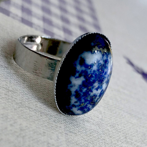 SLEVA 45% Prsten lapis lazuli platinové proved. — foto 3