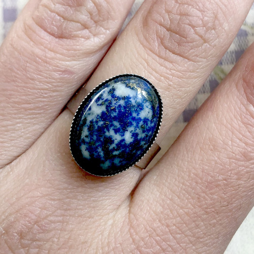 SLEVA 45% Prsten lapis lazuli platinové proved. — foto 5