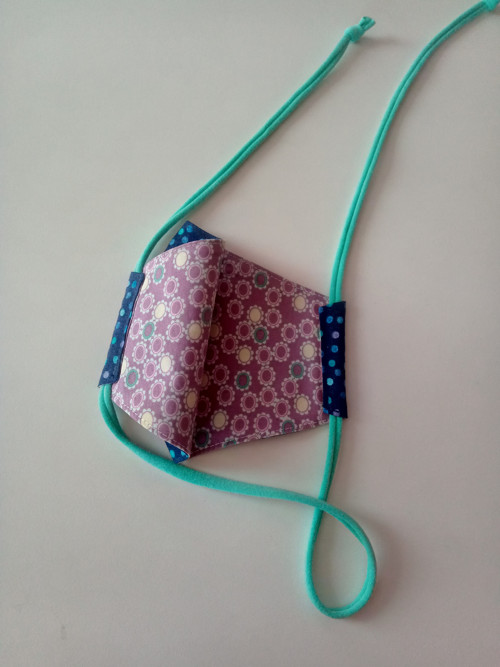Polka Dots on Navy ... bavlněná rouška — foto 2