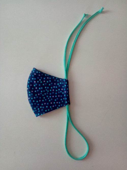 Polka Dots on Navy ... bavlněná rouška — foto 4