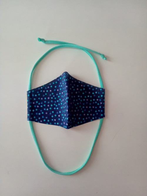 Polka Dots on Navy ... bavlněná rouška — foto 3