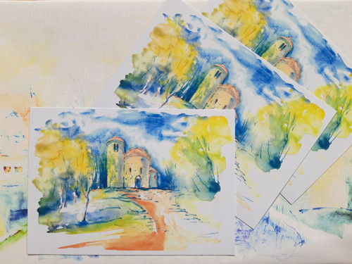 Autorská pohlednice - Říp - rotunda (A5) — foto 2