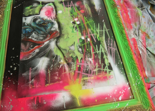 Joker .... obraz + recyklovaný rám — foto 4