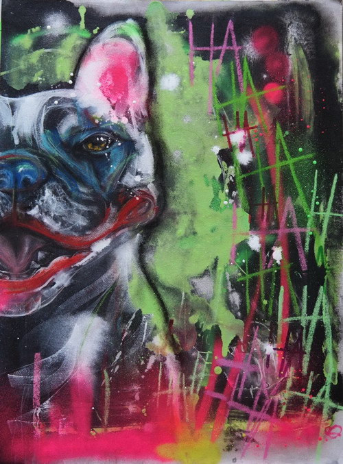 Joker .... obraz + recyklovaný rám — foto 3