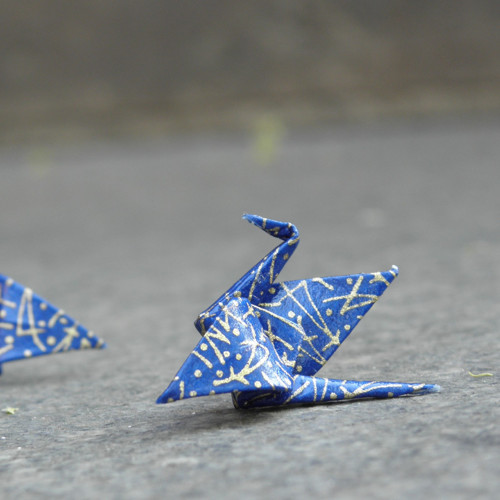 Jeřáb - origami náušnice - puzeta — foto 3
