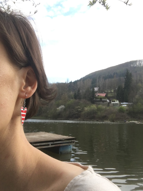Náušnice retro srdce — foto 3