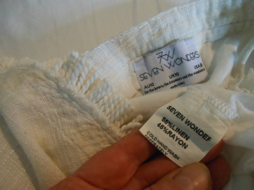 Boho lněný top s třásněmi, vel.38 — foto 5