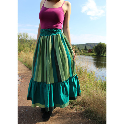 Sukně Patchwork zelená s výšivkou — foto 4
